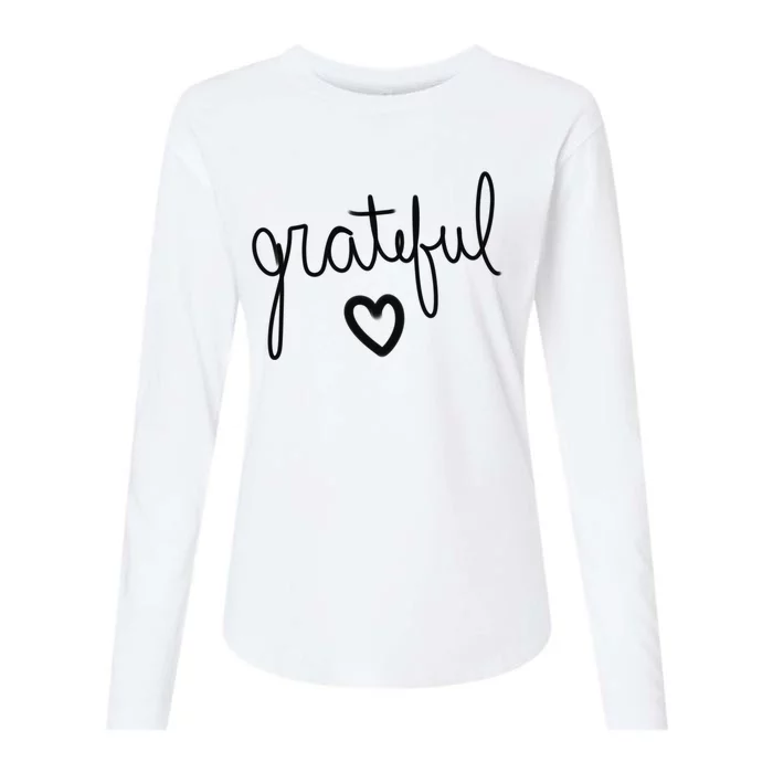 Grateful Heart Cute Gift Womens Cotton Relaxed Long Sleeve T-Shirt