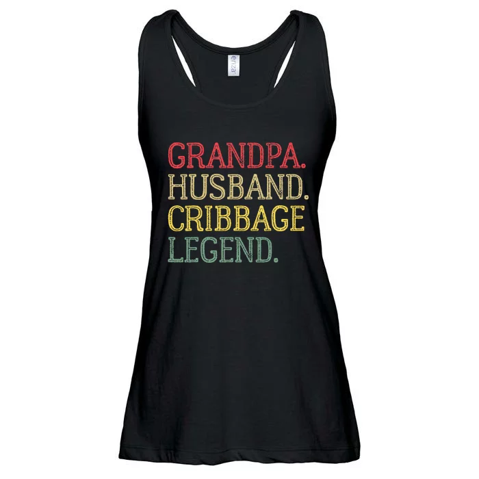 Grandpa Husband Cribbage Legend Vintage Cribbage Board Game Ladies Essential Flowy Tank