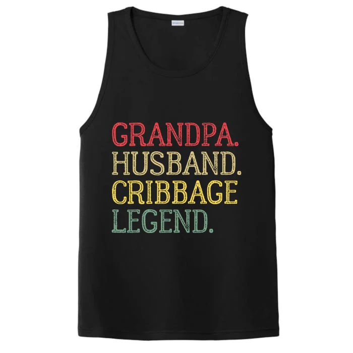 Grandpa Husband Cribbage Legend Vintage Cribbage Board Game Performance Tank