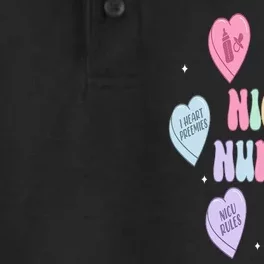 Groovy Heart Candy Nicu Nurse Valentines Day Dry Zone Grid Performance Polo