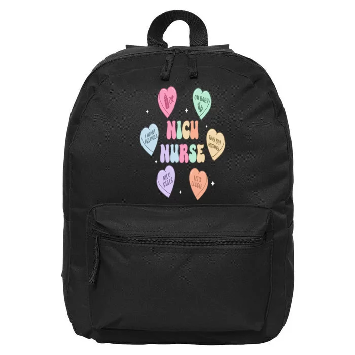 Groovy Heart Candy Nicu Nurse Valentines Day 16 in Basic Backpack