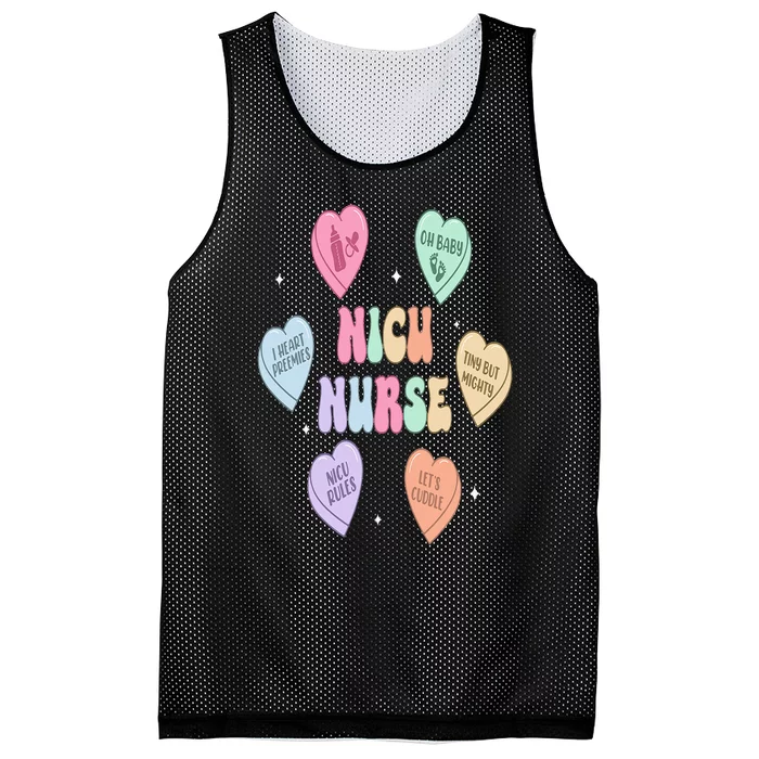 Groovy Heart Candy Nicu Nurse Valentines Day Mesh Reversible Basketball Jersey Tank