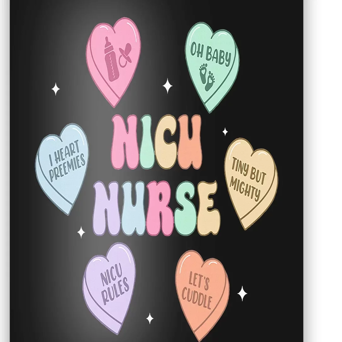 Groovy Heart Candy Nicu Nurse Valentines Day Poster