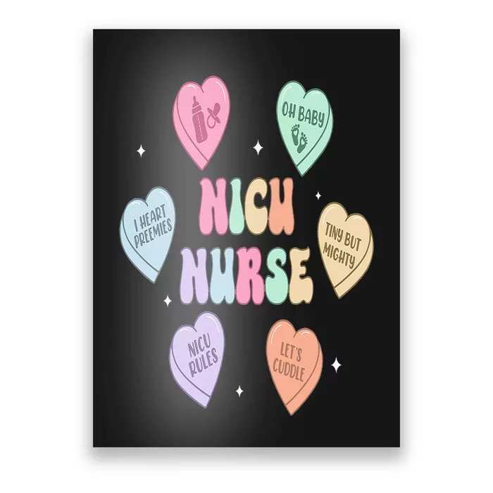 Groovy Heart Candy Nicu Nurse Valentines Day Poster