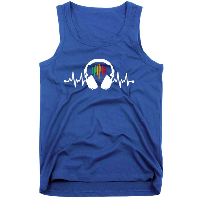 Gamer Heartbeat Clothing Headphone Gift Tank Top