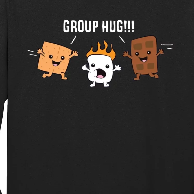 Group Hug Camping Campfire Chocolate Marshmallow SMores Long Sleeve Shirt