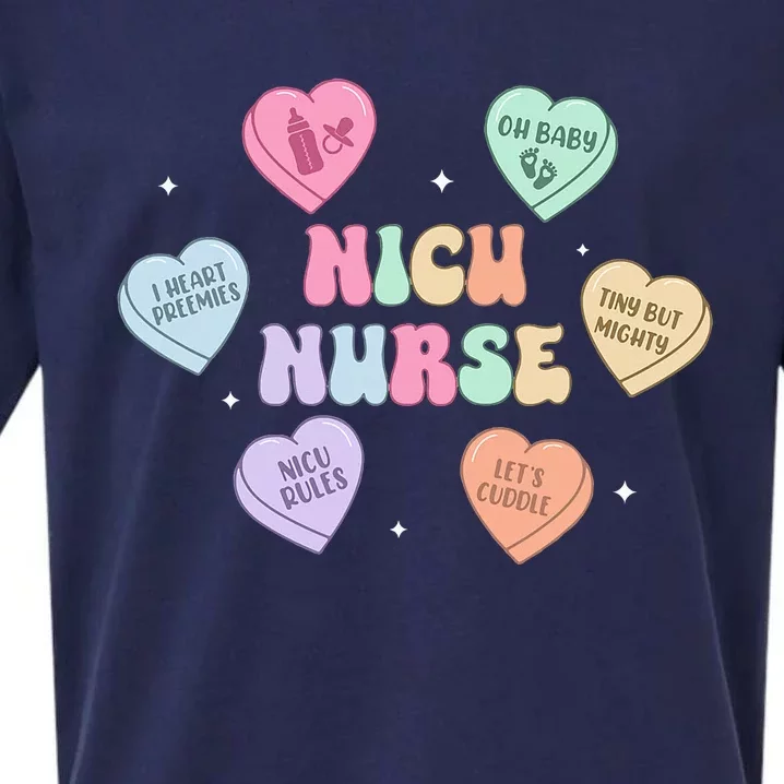 Groovy Heart Candy Nicu Nurse Valentines Day Sueded Cloud Jersey T-Shirt