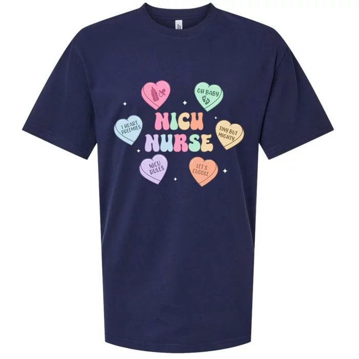 Groovy Heart Candy Nicu Nurse Valentines Day Sueded Cloud Jersey T-Shirt