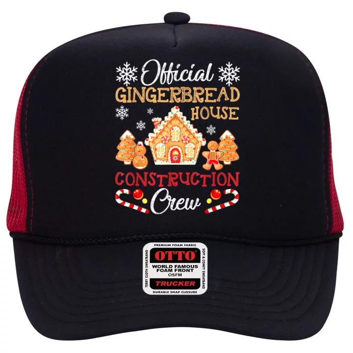 Gingerbread House Construction Crew Gingerbread High Crown Mesh Trucker Hat