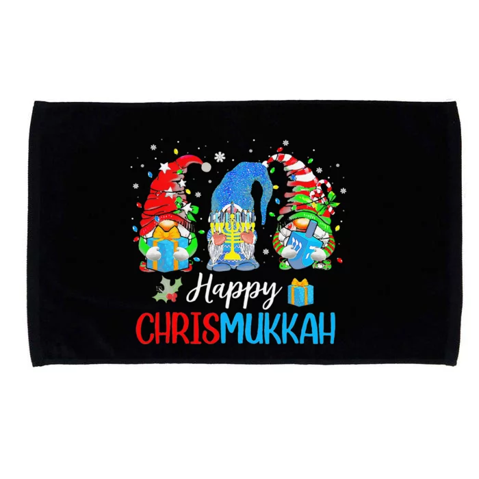 Gnomes Happy Chrismukkah Hanukkah Merry Christmas Pajamas Microfiber Hand Towel