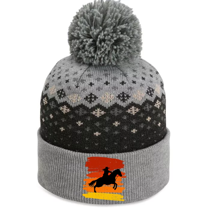 Gallop Horses Cow For Rodeo And Lasso Lovers Gift The Baniff Cuffed Pom Beanie