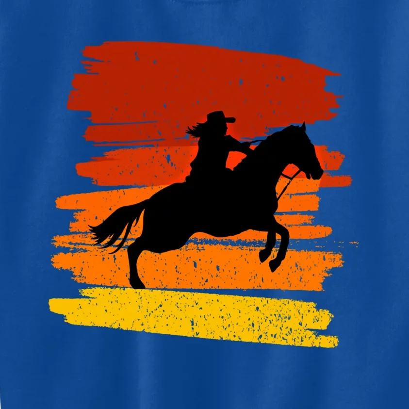 Gallop Horses Cow For Rodeo And Lasso Lovers Gift Kids Sweatshirt