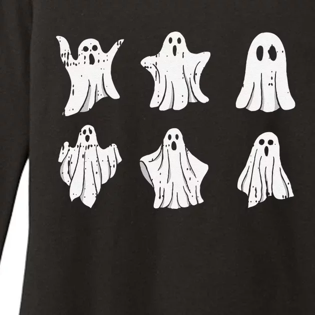 Ghosts Halloween Costume Spooky Retro Boo Ghouls Spirit Womens CVC Long Sleeve Shirt