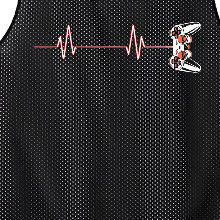 Gamer Heartbeat Cool Video Game Controller Mesh Reversible Basketball Jersey Tank