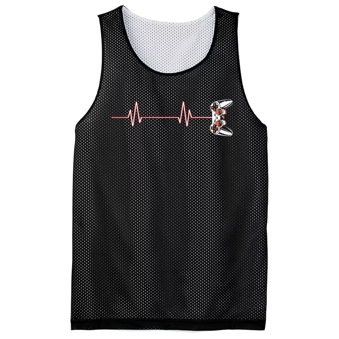 Gamer Heartbeat Cool Video Game Controller Mesh Reversible Basketball Jersey Tank