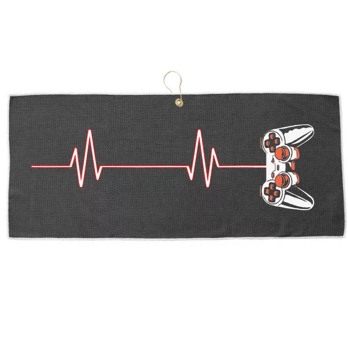 Gamer Heartbeat Cool Video Game Controller Large Microfiber Waffle Golf Towel