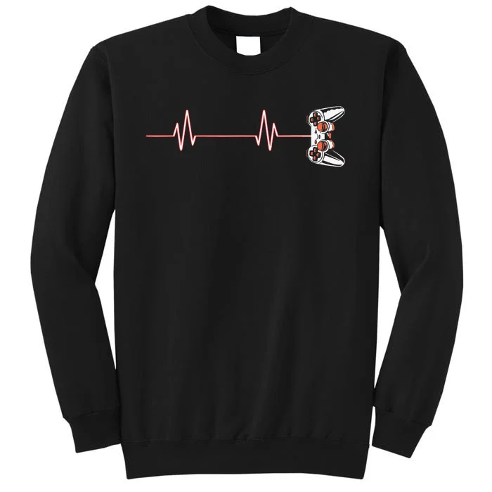 Gamer Heartbeat Cool Video Game Controller Tall Sweatshirt