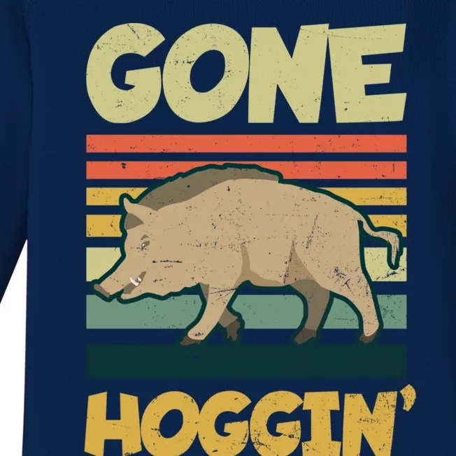 Gone Hoggin Design Boar Hunting Gift Baby Long Sleeve Bodysuit