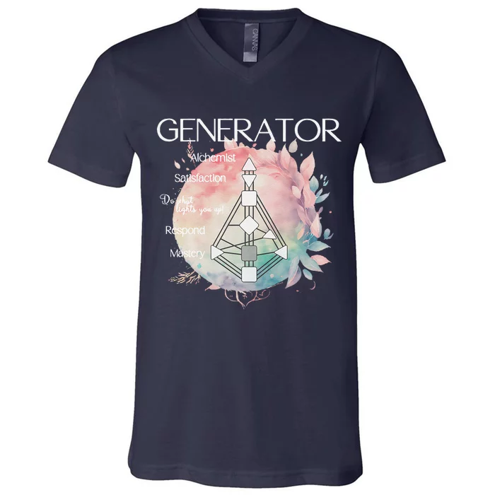 Generators Human Design Gift Pastel Aura V-Neck T-Shirt