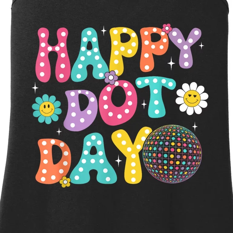 Groovy Happy Dot Day Teacher September 15th 2024 Ladies Essential Tank