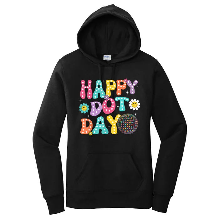 Groovy Happy Dot Day Teacher September 15th 2024 Women's Pullover Hoodie