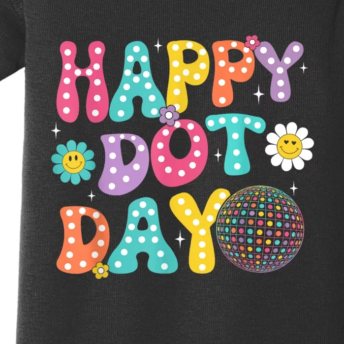 Groovy Happy Dot Day Teacher September 15th 2024 Baby Bodysuit