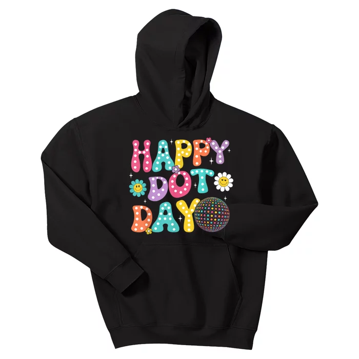 Groovy Happy Dot Day Teacher September 15th 2024 Kids Hoodie