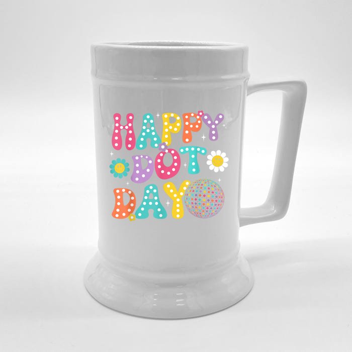 Groovy Happy Dot Day Teacher September 15th 2024 Front & Back Beer Stein