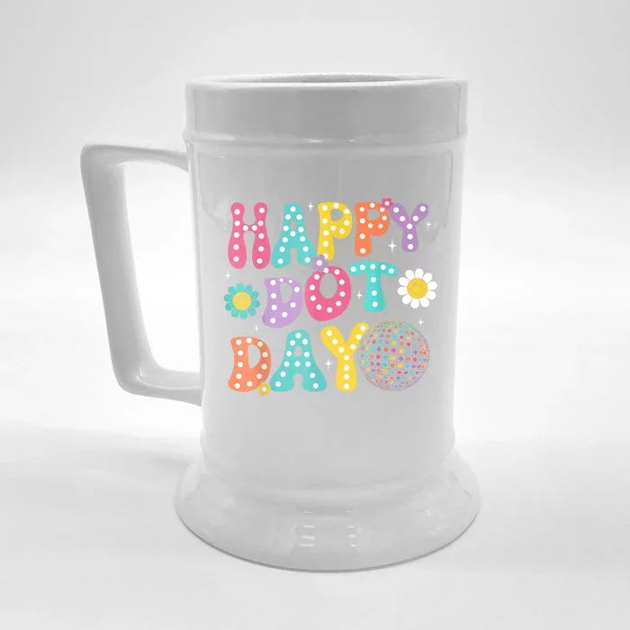 Groovy Happy Dot Day Teacher September 15th 2024 Front & Back Beer Stein