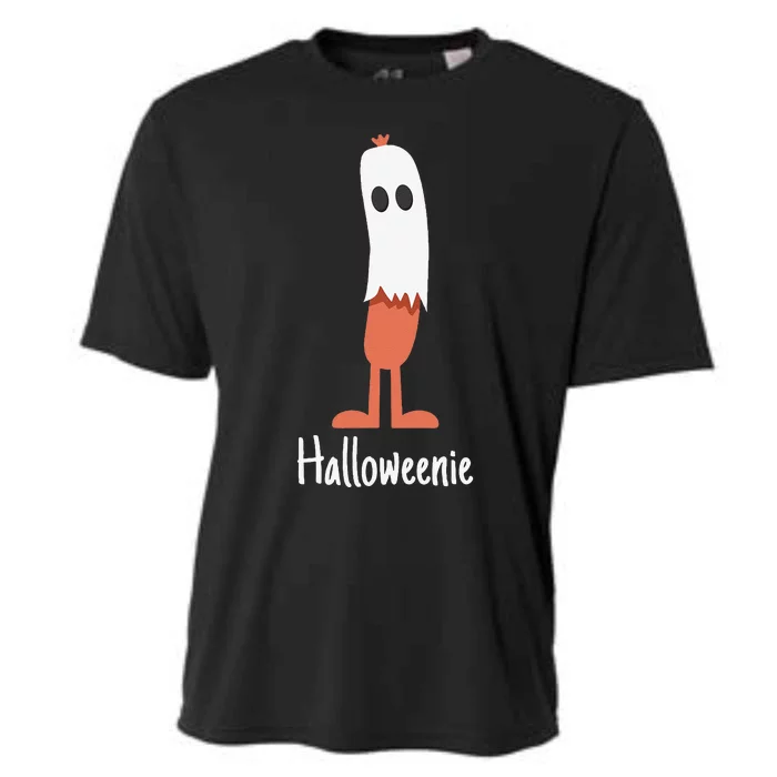 Ghost Hot Dog Halloweenie Costume Funny Food Halloween Gift Cooling Performance Crew T-Shirt