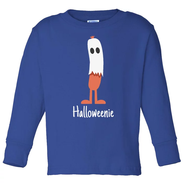 Ghost Hot Dog Halloweenie Costume Funny Food Halloween Gift Toddler Long Sleeve Shirt