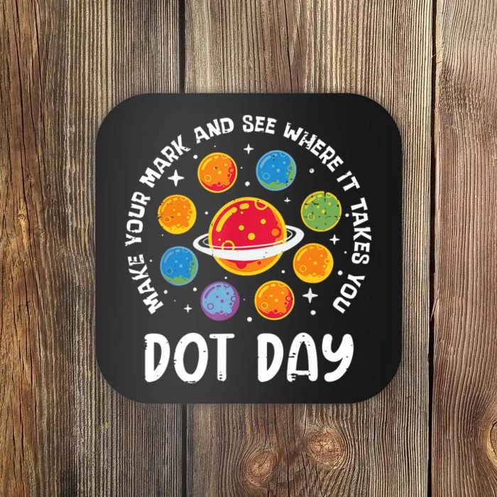 Groovy Happy Dot Day 2024 Colorful Polka Dot Coaster