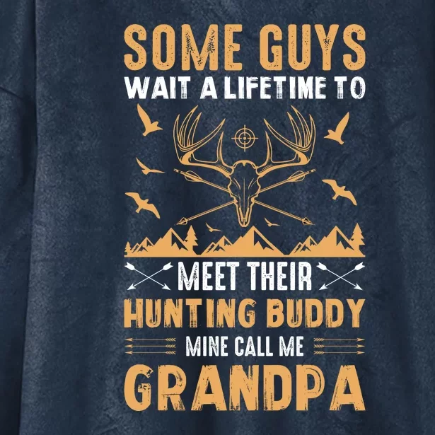 Grandpa Hunting Design Hooded Wearable Blanket