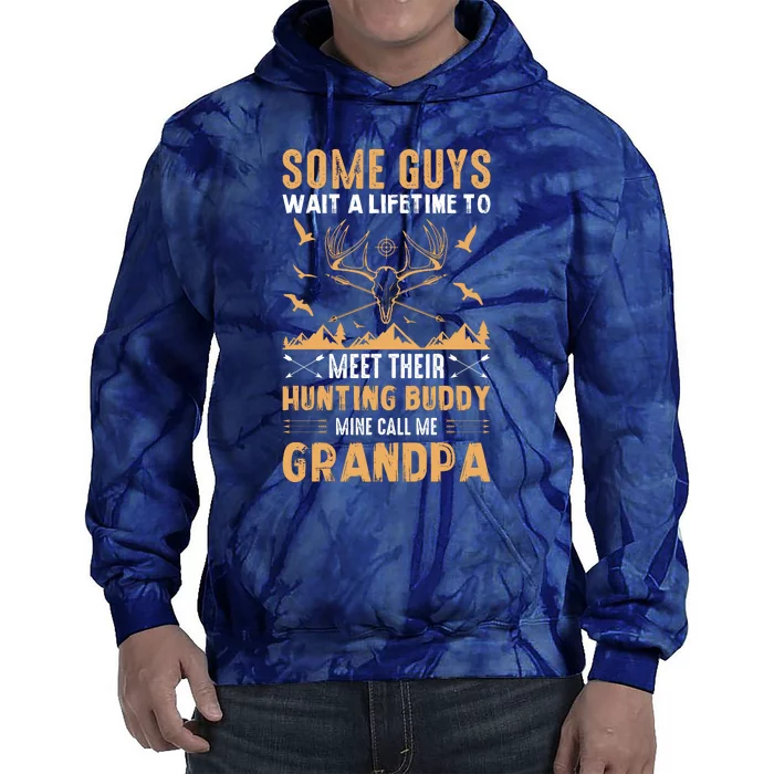 Grandpa Hunting Design Tie Dye Hoodie