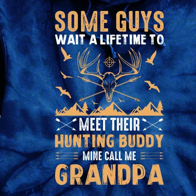 Grandpa Hunting Design Tie Dye Hoodie