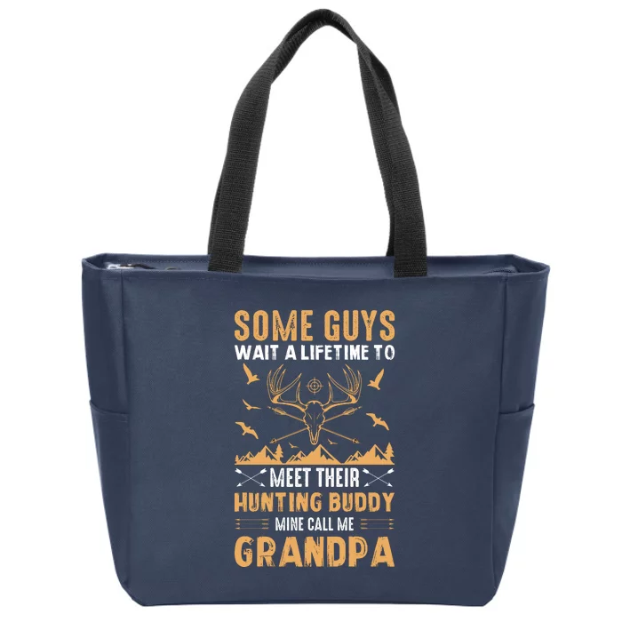 Grandpa Hunting Design Zip Tote Bag