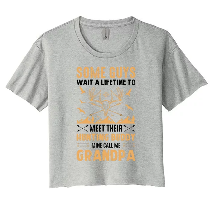 Grandpa Hunting Design Women's Crop Top Tee