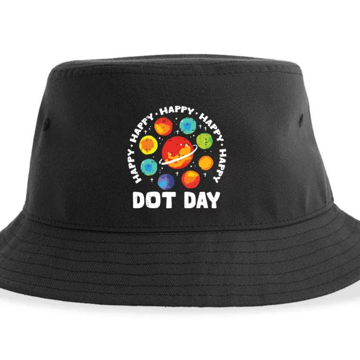 Groovy Happy Dot Day 2024 Colorful Polka Dot Sustainable Bucket Hat