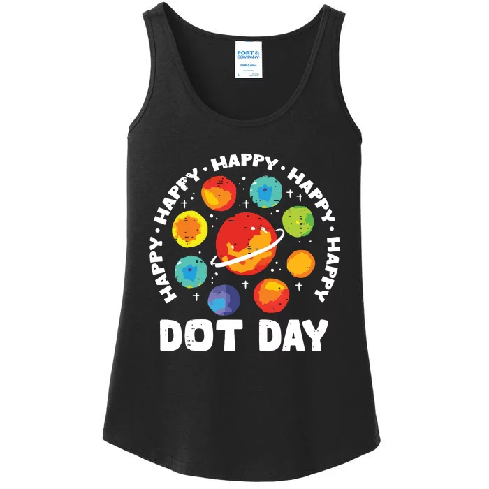 Groovy Happy Dot Day 2024 Colorful Polka Dot Ladies Essential Tank