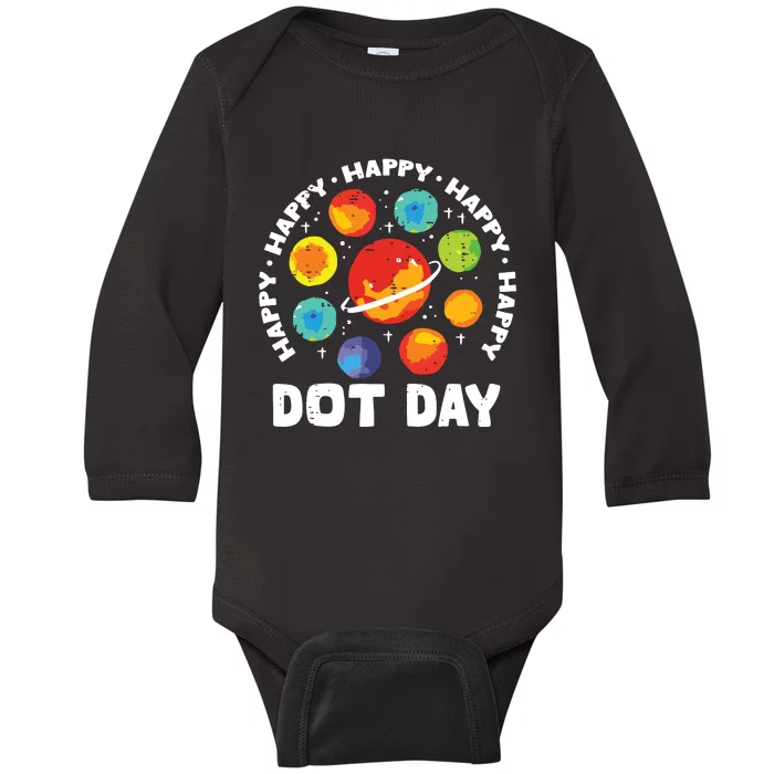 Groovy Happy Dot Day 2024 Colorful Polka Dot Baby Long Sleeve Bodysuit