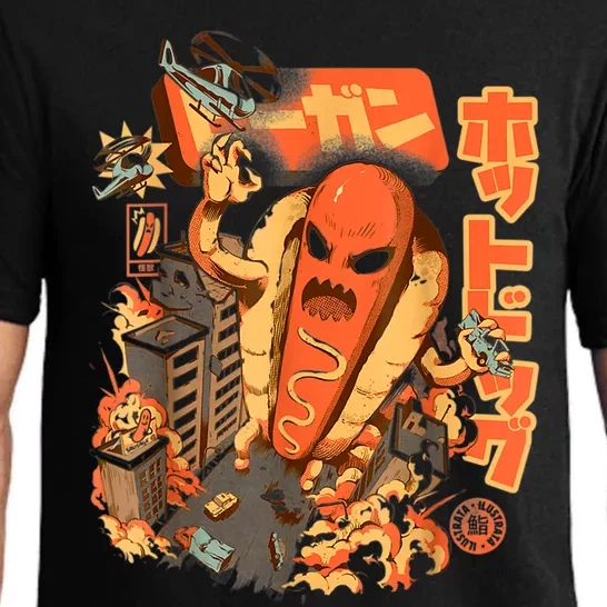 Great Hot Dog Kaiju Hot Dog Anime Japanese Graphic Art Pajama Set