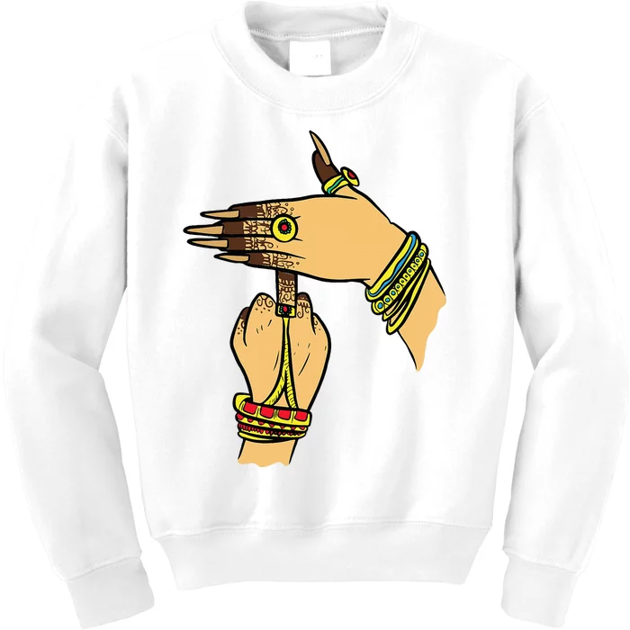 Girl Hands Desi Bollywood Sarcastic Funny Hindi Punjabi Kids Sweatshirt