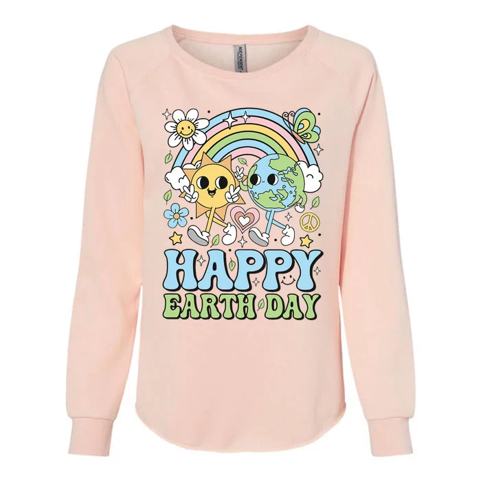 Groovy Happy Earth Day 2024 Save The Planet Womens California Wash Sweatshirt