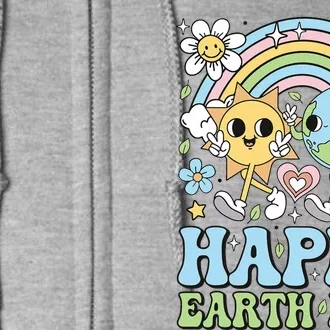 Groovy Happy Earth Day 2024 Save The Planet Full Zip Hoodie