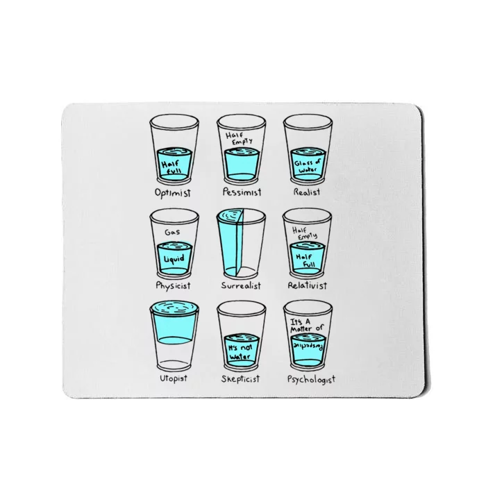 Glass half empty funny meme Psychologist Edition Mousepad