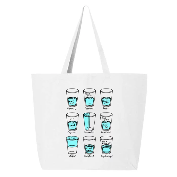 Glass half empty funny meme Psychologist Edition 25L Jumbo Tote