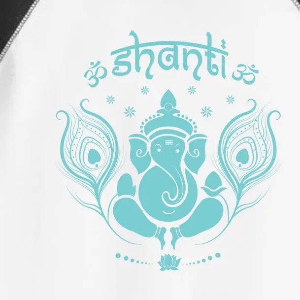 Ganesh Hindu Elephant God Peacock Feather Lotus Shanti Yoga Gift Toddler Fine Jersey T-Shirt