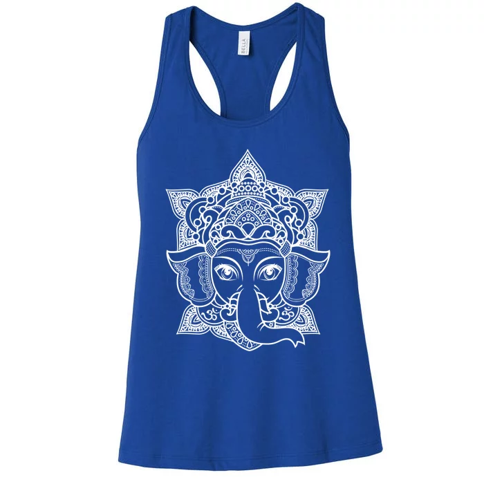 Ganesha Hindu Elephant God Ganesh Spiritual Yoga Boho Great Gift Women's Racerback Tank