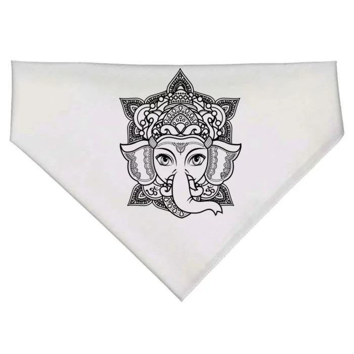 Ganesha Hindu Elephant God Ganesh Spiritual Yoga Boho Great Gift USA-Made Doggie Bandana