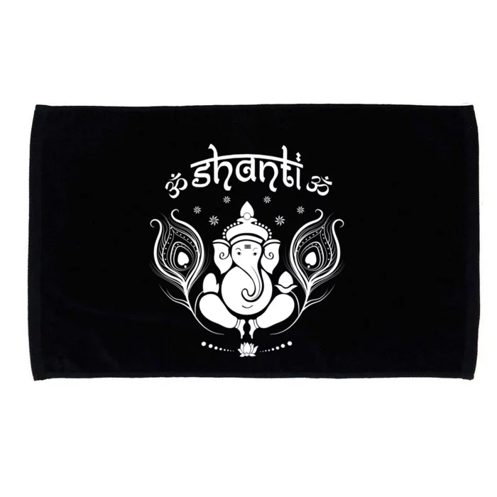 Ganesh Hindu Elephant God Shanti Peace Yoga Gift Microfiber Hand Towel